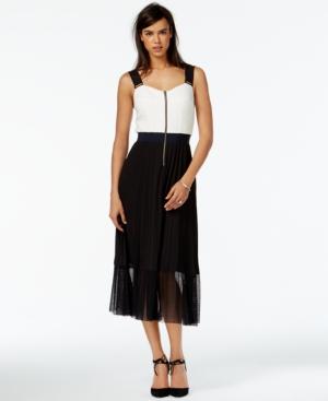 Rachel Rachel Roy Colorblocked Pleated Midi Dress