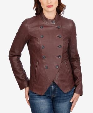Lucky Brand Leather Double-breasted Jacket