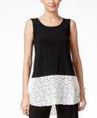 Alfani Sleeveless Lace-hem Top, Only At Macy's