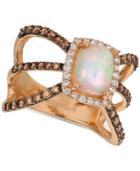 Le Vian Chocolatier Neopolitan Opal (7/8 Ct. T.w.) & Diamond (7/8 Ct. T.w.) Openwork Ring In 14k Rose Gold