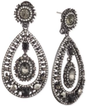 Marchesa Hematite-tone Stone & Crystal Orbital Drop Earrings