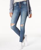 American Rag Juniors' Ripped Button-fly Skinny Jeans, Created For Macy's