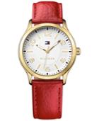 Tommy Hilfiger Women's Red Pebble Leather Strap Watch 38mm 1781601