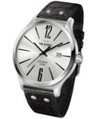 Tw Steel Unisex Slim Line Black Leather Strap Watch 45mm Tw1301