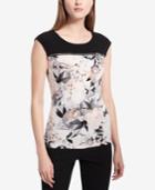 Calvin Klein Printed Zipper-trimmed Top