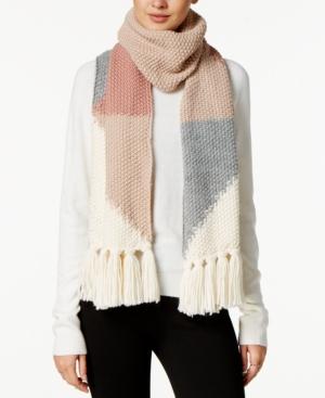 Vince Camuto Intarsia Colorblock Fringe Scarf