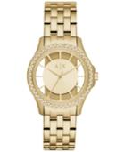 Ax Armani Exchange Women's Gold-tone Stainless Steel Bracelet Watch 36mm Ax5251