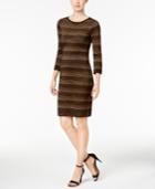 Calvin Klein Metallic Mini-striped Sweater Dress