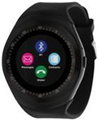 Itouch Unisex Curve Black Silicone Strap Touchscreen Smart Watch 44mm, Created For Macy's