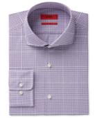 Hugo Men's Slim-fit Purple Large Check Dress Shirt