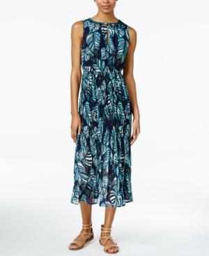 Maison Jules Palm-print Midi Dress, Only At Macy's