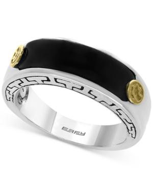 Effy Men's Onyx (20 X 6mm) Ring In Sterling Silver And 18k Gold-plate
