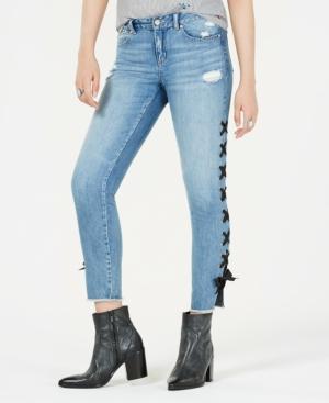 Rewash Juniors' Lace-up Skinny Jeans