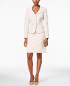 Tahari Asl Checked Four-button Skirt Suit