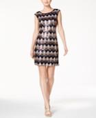 Connected Cap-sleeve Sequined Dress