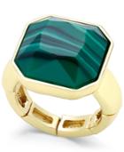 Charter Club Gold-tone Green Stone Drama Stretch Ring, Only At Macy's