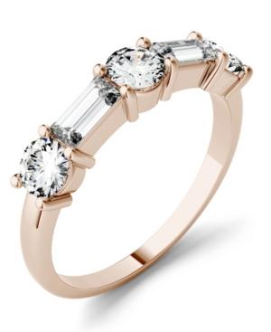 Moissanite Round And Baguette Stackable Ring (1-1/6 Ct. Tw.) In 14k White Or Rose Gold