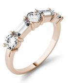 Moissanite Round And Baguette Stackable Ring (1-1/6 Ct. Tw.) In 14k White Or Rose Gold