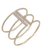 Inc International Concepts Gold-tone Crystal Triple Row Flex Bracelet, Only At Macy's