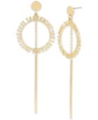 Bcbgeneration Gold-tone Affirmation Circle & Stick Drop Earrings