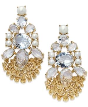 Kate Spade New York Gold-tone Imitation And White Pearl Stud Earrings