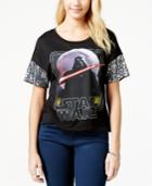 Juniors' Sequined Star Wars Darth Vader Graphic T-shirt From Hybrid