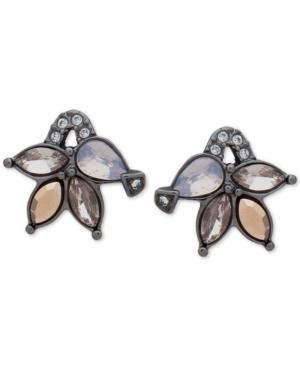 Jenny Packham Hematite-tone Crystal Cluster Stud Earrings