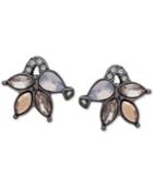 Jenny Packham Hematite-tone Crystal Cluster Stud Earrings