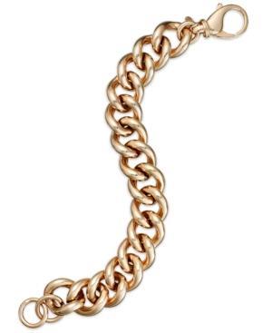 Bronzarte 18k Rose Gold Over Bronze Bracelet, Curb Chain Bracelet
