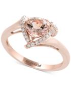 Effy Morganite (3/4 Ct. T.w.) & Diamond (1/10 Ct. T.w.) Ring In 14k Rose Gold