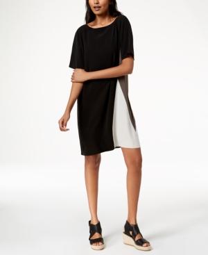 Eileen Fisher Silk Colorblocked Dress, Regular & Petite