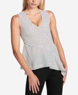 Dkny Asymmetrical V-neck Top
