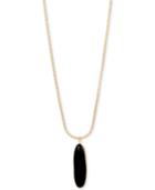 Kenneth Cole New York Gold-tone Long Jet Stone Pendant Necklace
