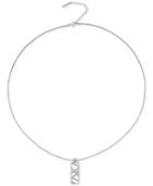 T Tahari Silver-tone Pave Crystal Cut-out Pendant Necklace