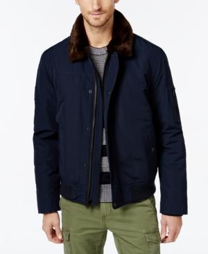 Tommy Hilfiger Men's Faux-fur-collar Officer Jacket