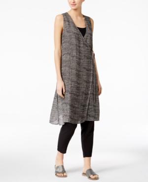 Eileen Fisher Organic Linen-blend Long Wrap Top