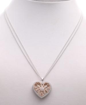 Giani Bernini Cubic Zirconia Two-tone Locket Pendant Necklace, Created For Macy's