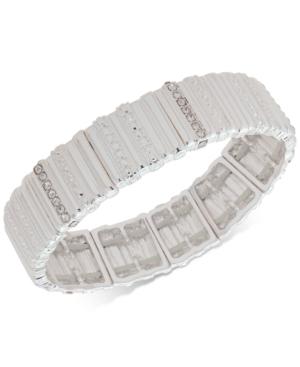 Nine West Silver-tone Pave Stretch Bracelet
