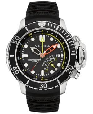 Nautica Men's Black Silicone Strap Watch 50mm Nad47500g