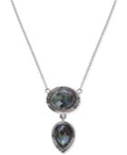 Judith Jack Sterling Silver Double Drop Abalone Pendant Necklace