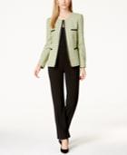 Tahari Asl Tweed Embroidered-trim Pantsuit