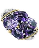 Effy Amethyst Cluster Ring (5-3/8 Ct. T.w.) In Sterling Silver & 18k Gold