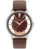 Kenneth Cole New York Men's Brown Leather Strap Watch 44mm Kc14994002