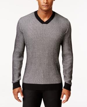 Alfani Men's V-neck Waffle-knit Sweater, Regular Fit, Only At Macy's