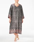 Oscar De La Renta Plus Size Border-print Caftan