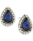2028 Silver-tone Stone & Pave Stud Earrings