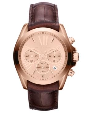 Michael Kors Watch, Women's Chronograph Bradshaw Chocolate Leather Strap 35mm Mk5703