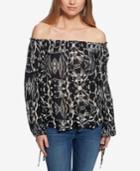 Jessica Simpson Printed Off-the-shoulder Peasant Top