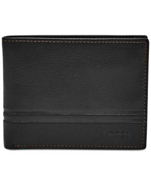 Fossil Men's Leather Wallet Watts Bifold With Flip Id