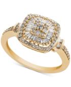 Diamond Vintage-inspired Ring (1/2 Ct. T.w.) In 14k White Gold, Yellow Gold And Rose Gold.